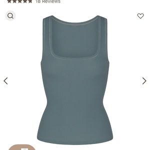 Skims long ribbed cotton tank top